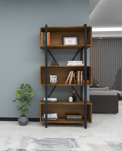 Delano Metal Frame Solid Pine Wood Handmade Bookcase