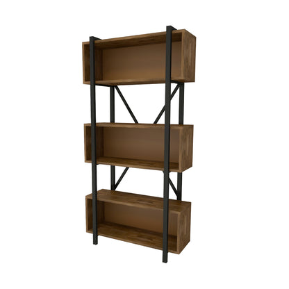 Delano Metal Frame Solid Pine Wood Handmade Bookcase