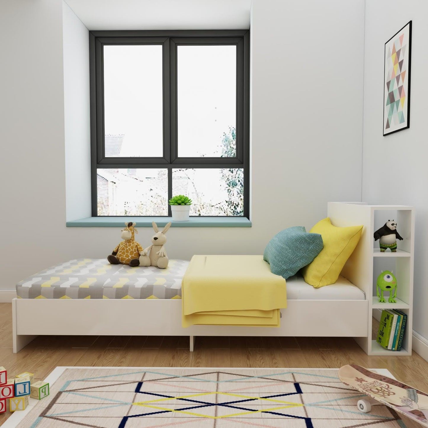 Acropoli Bedstead Bed Frame with Storage Shelves - Destina Home