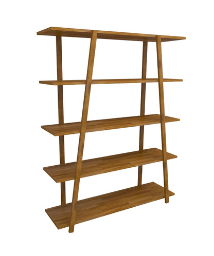 Perry 5 Tier Solid Pine Wood Handmade Bookshelf