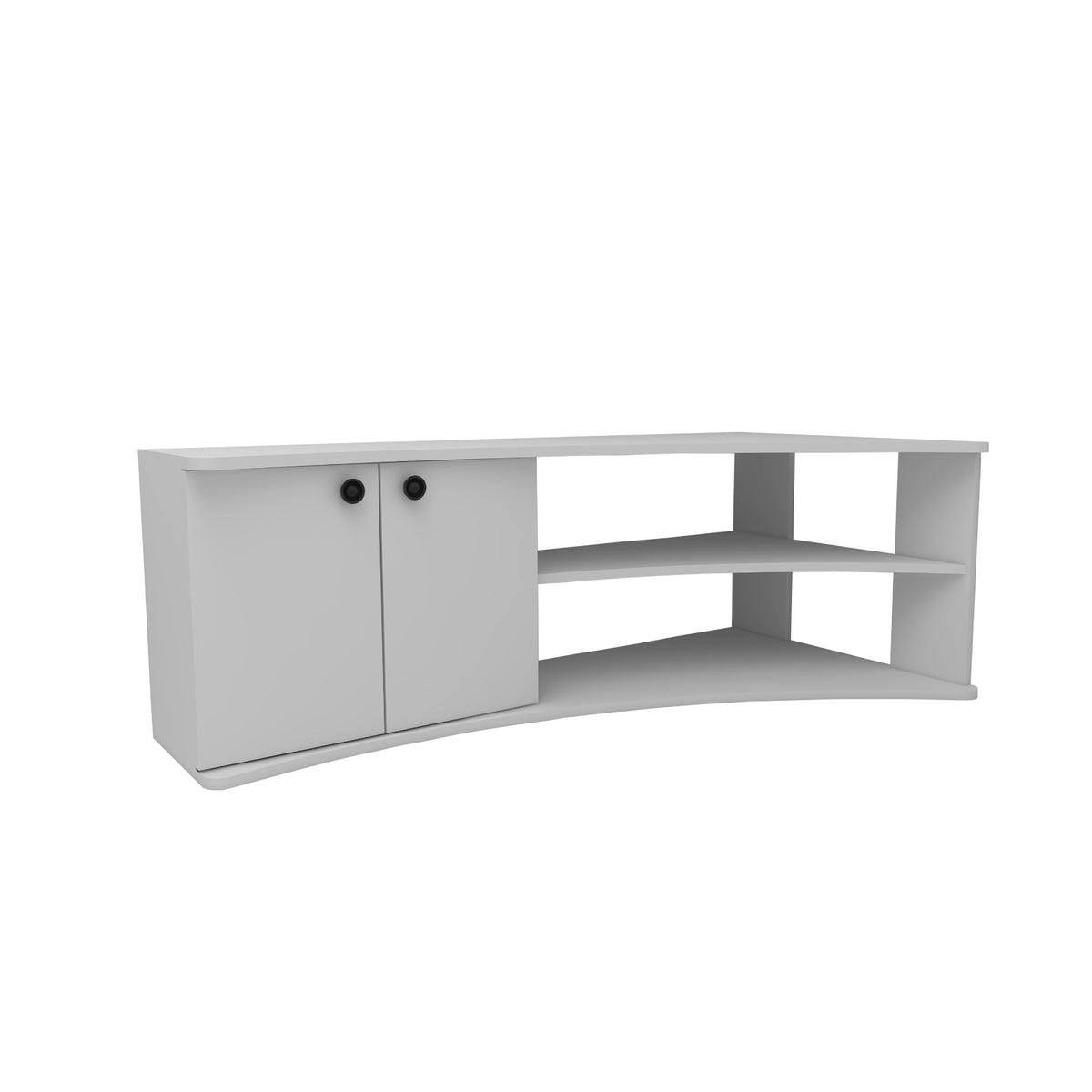 Termera Reversible Corner TV Stand with Storage for TVs up to 60 inches, White
