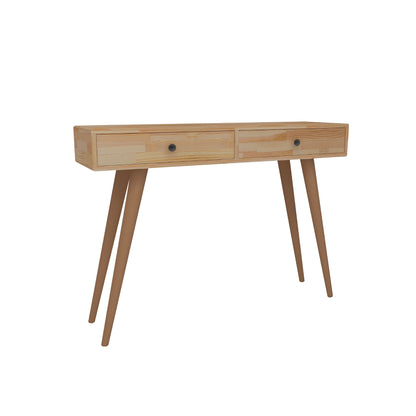 Tesla Handmade Pine Wood Console Table with 2 Drawers - Destina Home - Natural