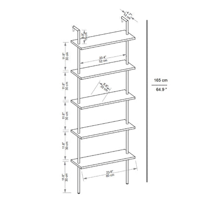 Willis 5-Tier Manufactured Wood Metal Ladder Bookcase