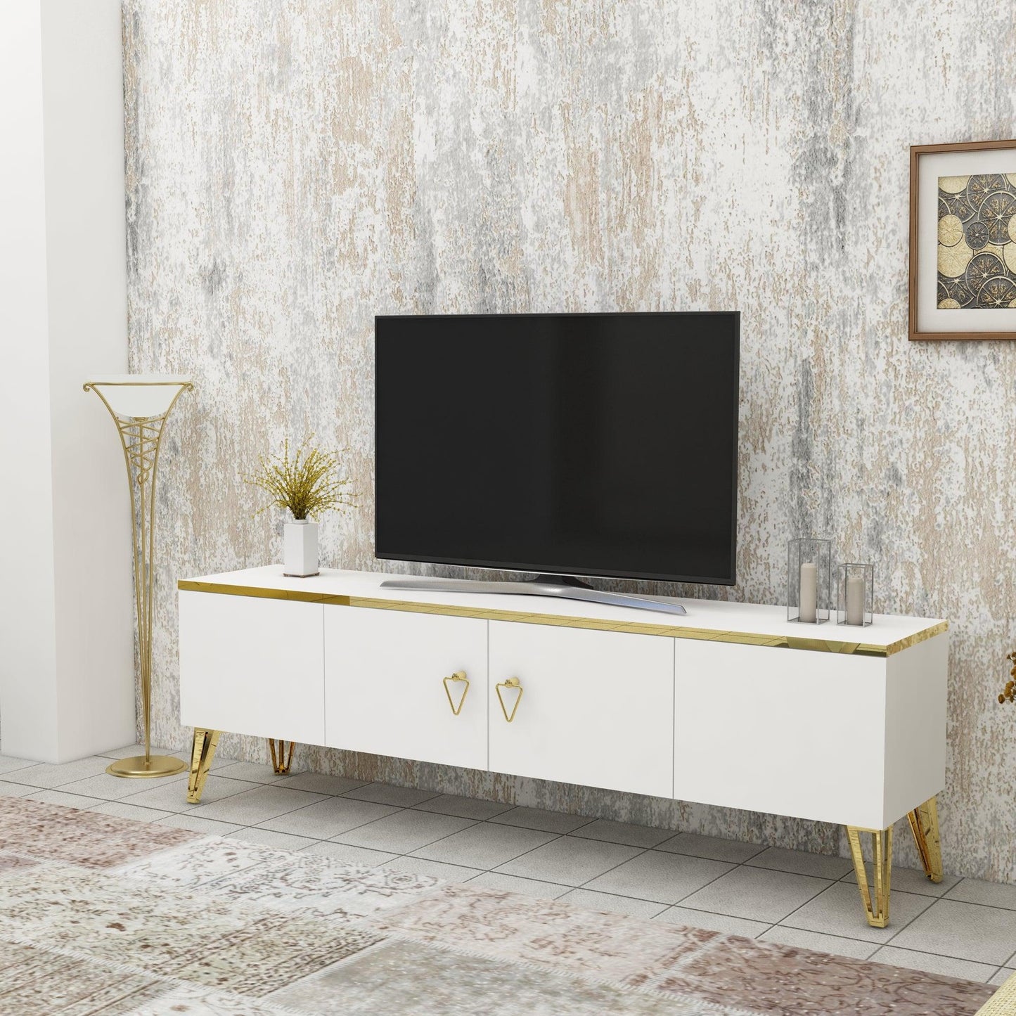 Apine TV Stand with Cabinets - Destina Home