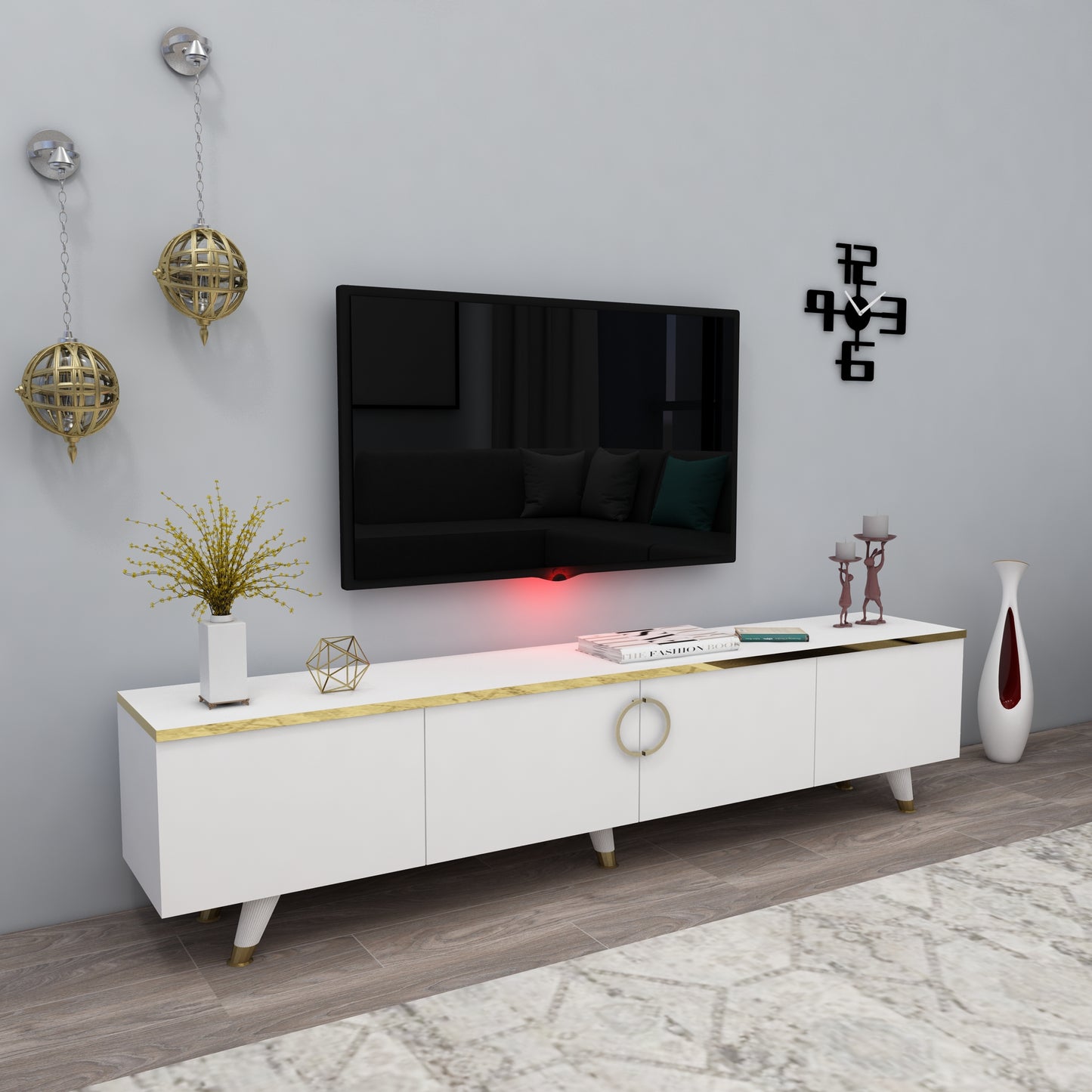 Plana TV Stand with Cabinets