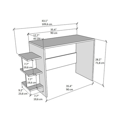 Computer Desk with Shelves Vispo