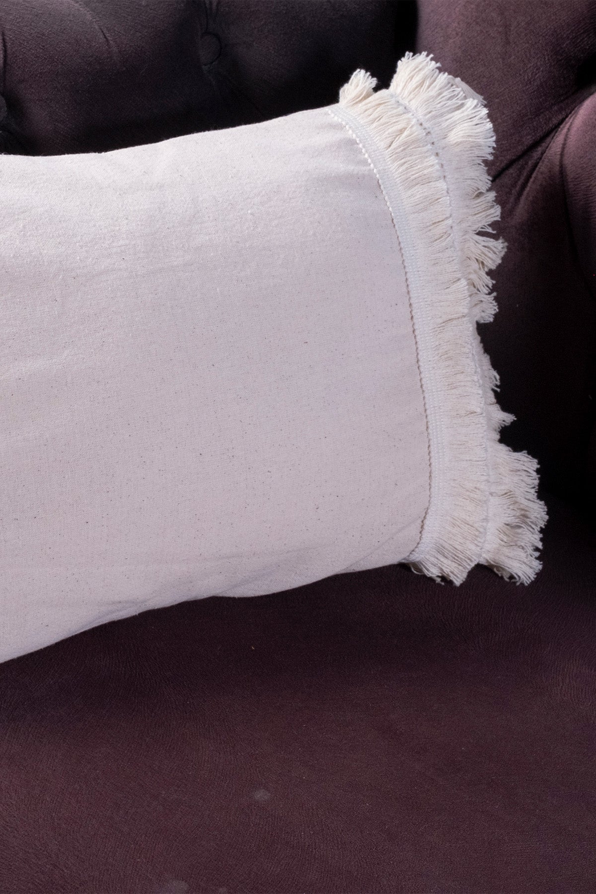 Jane Single Special Design Lace Tasseled Linen Cushion Covers