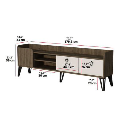 Peak TV Stand with Cabinets and Shelves