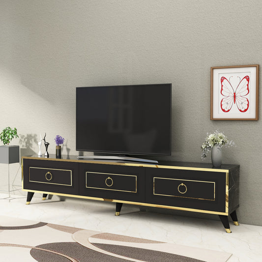 Mueble de TV y consola multimedia con armarios para televisores de hasta 78" Romens 180 cm de ancho
